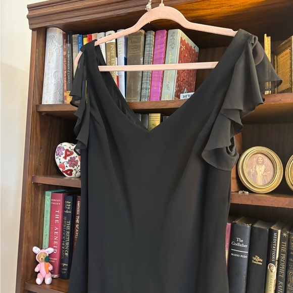 VTG Y2K SL Fashions Ruffle Flutter Sleeve Pull on Floral Dress Flounce Hem 16 - Picture 3 of 8